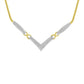 14K Yellow and White Gold 2.0 Cttw Princess Cut Diamond Flared and X-Station V Shaped 18” Franco Chain Statement Necklace (H-I Color, SI2-I1 Clarity)