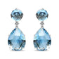 18K White Gold 1/5 Cttw Diamond with Round London Blue Topaz and 20 x 15mm Pear Cut Sky Blue Topaz Gemstone Dangle Earring (G-H Color, SI1-SI2 Clarity)