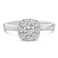 14K White Gold 3/4 Cttw Diamond Halo 9 Stone Bridal Engagement Ring (H-I Color, VS2-SI1 Clarity)-0