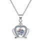 Moissanite Diamond Crown 925 Sterling Silver Necklace