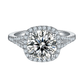 3 Carat Moissanite Diamomd .925 Sterling Silver Halo Ring