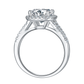 3 Carat Moissanite Diamomd .925 Sterling Silver Halo Ring