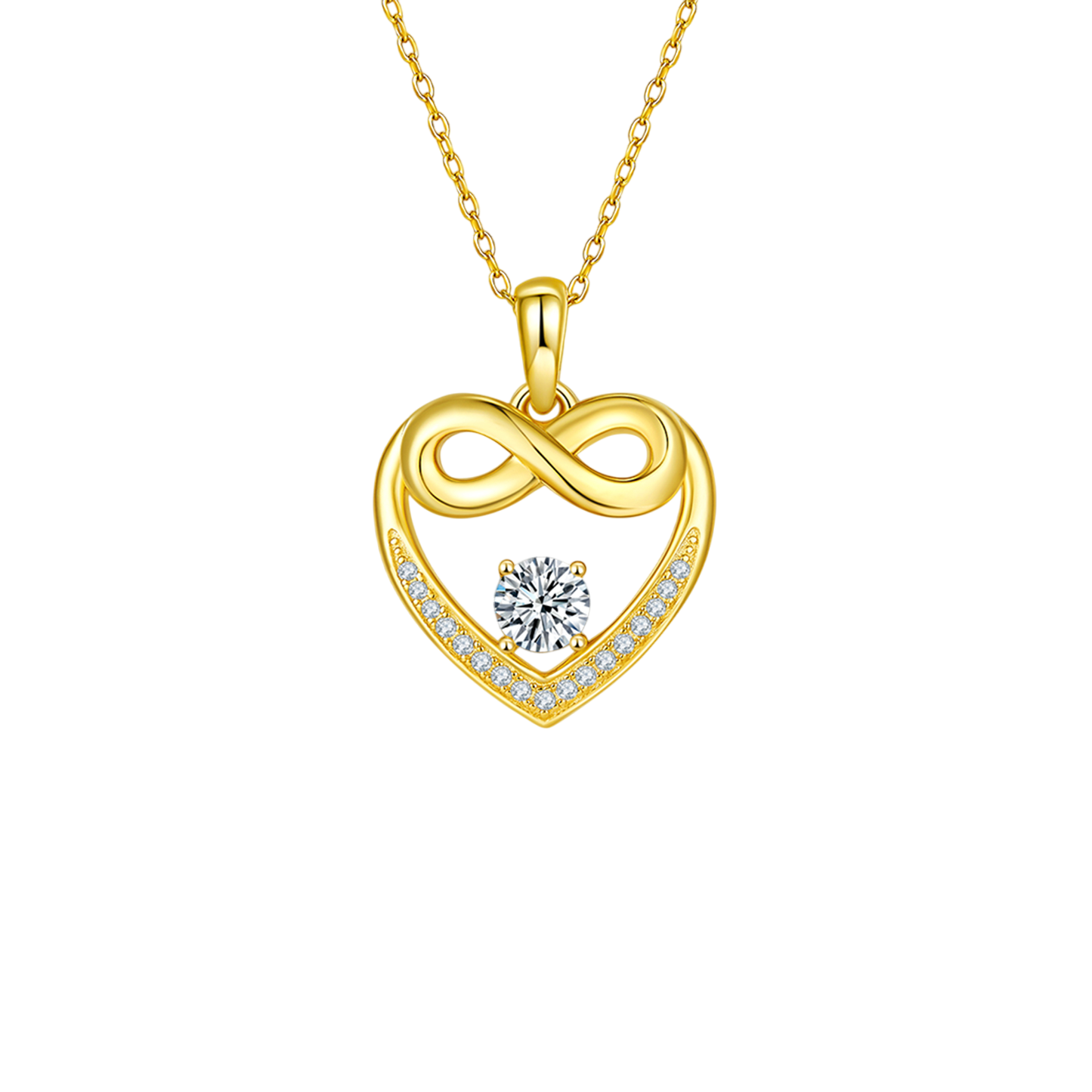 Moissanite Diamond 925 Sterling Silver Heart Necklace