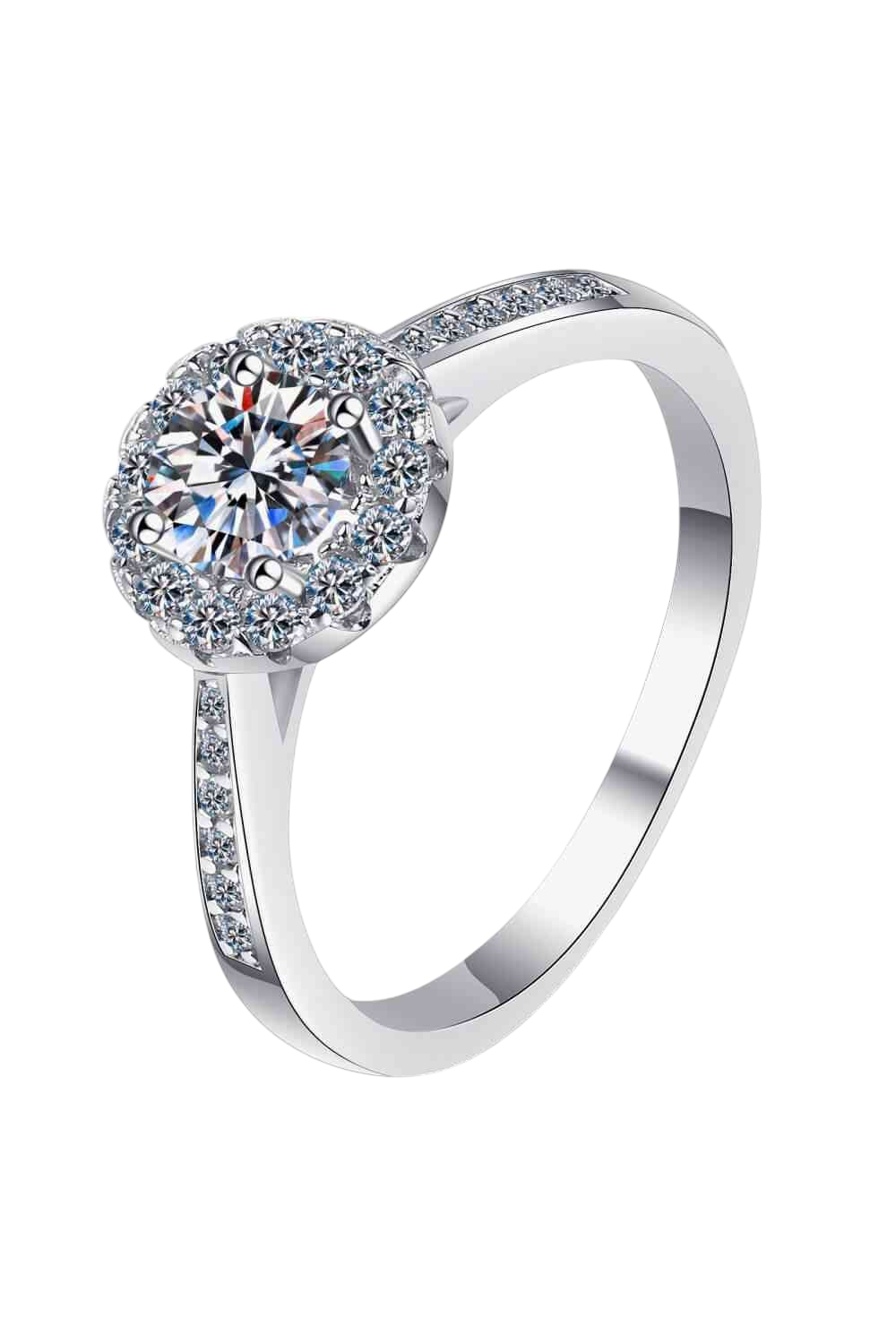 Moissanite Diamond 925 Sterling Silver Adjustable Ring