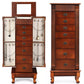 Wooden Jewelry Armoire Cabinet Storage Chest with Drawers and Swing Doors