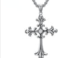 Stainless Steel Cross Pendant Necklace Men'S Lord'S Prayer Necklace Square Chain 22 24 Ihes