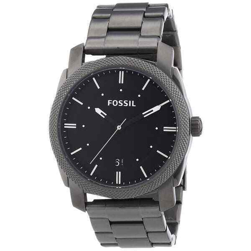 Fossil Machine Men'S 42Mm Grey Smoke Stainless Steel Quartz Watch FS4774