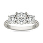 2 CTW AGI Certified Lab Grown Diamond (G-VS) Three Stone Engagement Ring in Choice of 14K Yellow or 14k White Gold-1