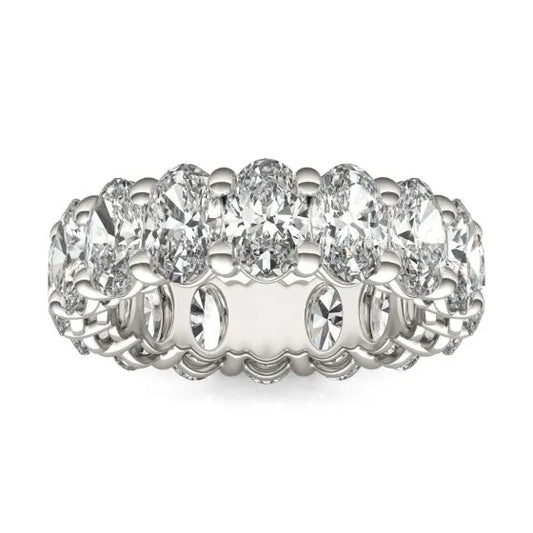 5 5/8 CTW Oval Lab Grown Diamond Couture Classic Eternity Ring 14K White Gold (G-VS)-0