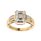 10K Yellow Gold 1/2 Cttw Diamond Composite and Halo Ring (H-I Color, SI1-SI2 Clarity)-1