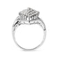 10K White Gold 1/2 Cttw Diamond Pear Shaped Cluster Ring (H-I Color, I1-I2 Clarity)-1