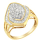 10K Yellow Gold Diamond Cluster Ring (3/4 Cttw, J-K Color, I2-I3 Clarity)-1