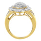 10KT Yellow Gold Round and Baguette Cut Diamond Ballerina Ring (1 cttw, I-J Color, SI1-SI2 Clarity)-1