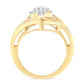 10K Yellow Gold Diamond Bypass Cluster Ring (1 Cttw, I-J Color, I2-I3 Clarity)-1