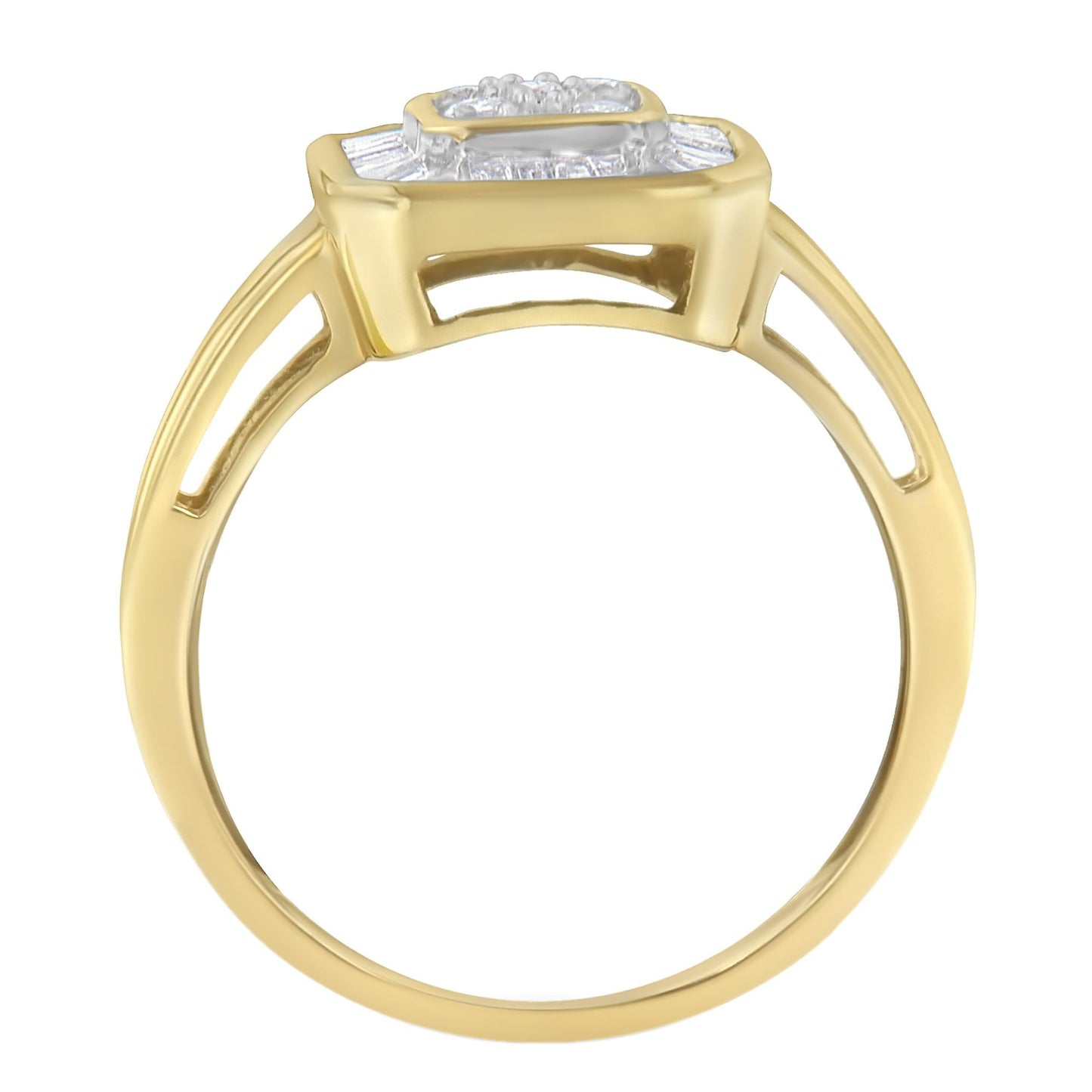 10K Yellow Gold Diamond Cocktail Ring (1/2 Cttw, I-J Color, SI2-I1 Clarity)-1