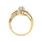 10K Yellow Gold 1/2 Cttw Pear Cluster and Channel Set Diamond Ring (H-I Color, I1-I2 Clarity)-1