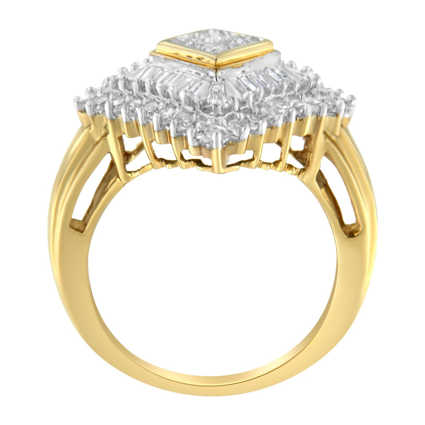 10K Yellow Gold Diamond Ballerina Ring (1 Cttw, I-J Color, I1-I2 Clarity)-1