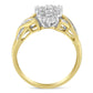 10K Two-Toned Round Baguette Diamond Cluster Ring (1/2 Cttw, I-J Color, I2-I3 Clarity)-1