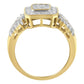 10K Yellow Gold Round and Baguette-Cut Diamond Cluster Ring (1.0 Cttw, I-J Color, SI1-SI2 Clarity)-1