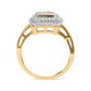 10K Yellow Gold 1/2 cttw Round and Princess Diamond Composite Head and Halo Ring (H-I Color, SI1-SI2 Clarity)-1