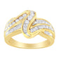 10K Yellow Gold 3/4 Cttw Channel Set Round and Baguette-cut Diamond Double Shank Bypass Ring (J-K Color, I1-I2 Clarity)-1