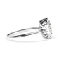 .925 Sterling Silver 3/8 Cttw Lab Grown Diamond Cluster and Halo Pear Promise Ring (G-H Color, VS2-SI1 Clarity) - Size 7-1