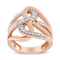 10K Rose Gold 1/2 Cttw Round-Cut Diamond Intertwined Multi-Loop Cocktail Ring (I-J Color, I1-I2 Clarity)-1