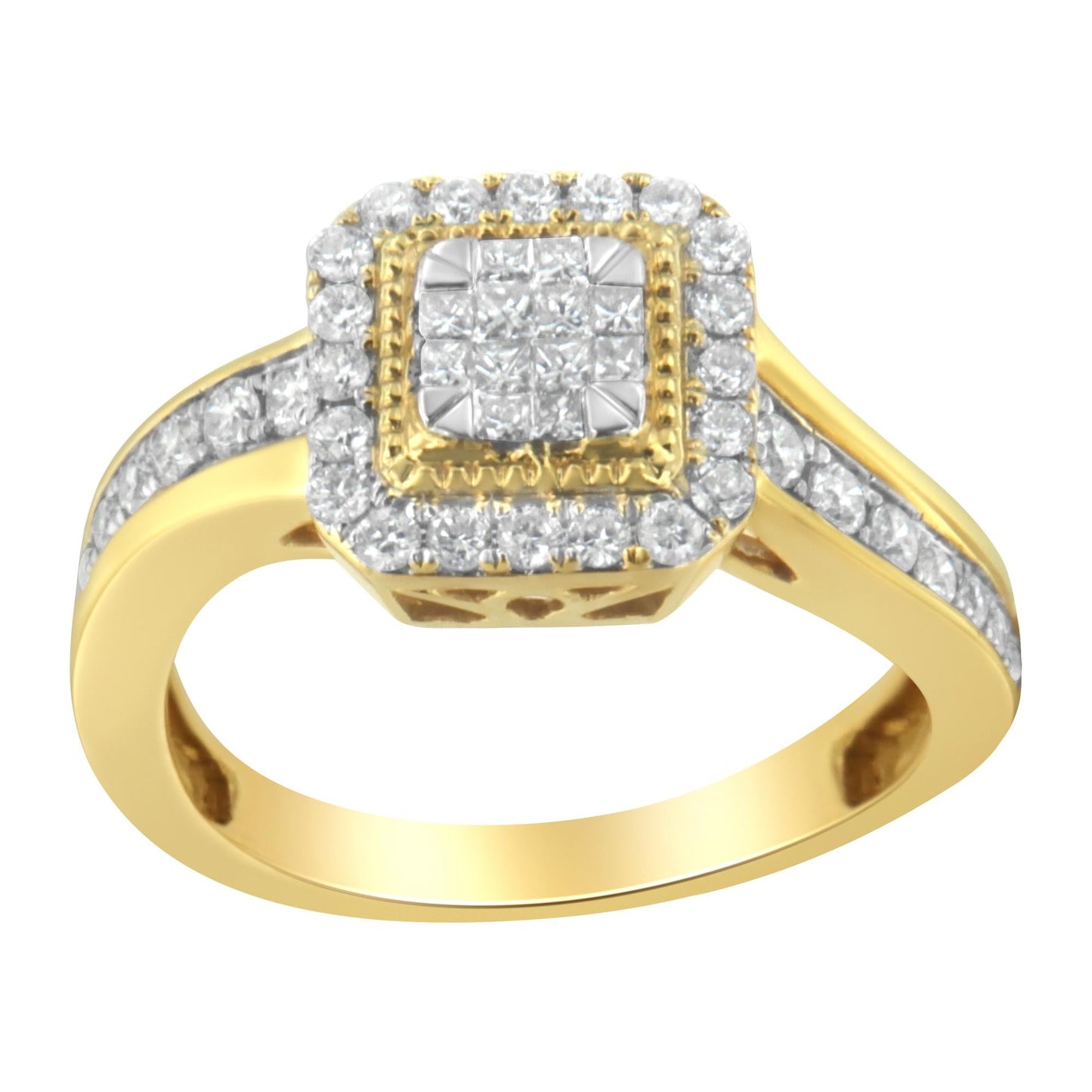 10KT Yellow Gold Diamond Cocktail Ring (5/8 cttw, H-I Color, SI2-I1 Clarity)-1