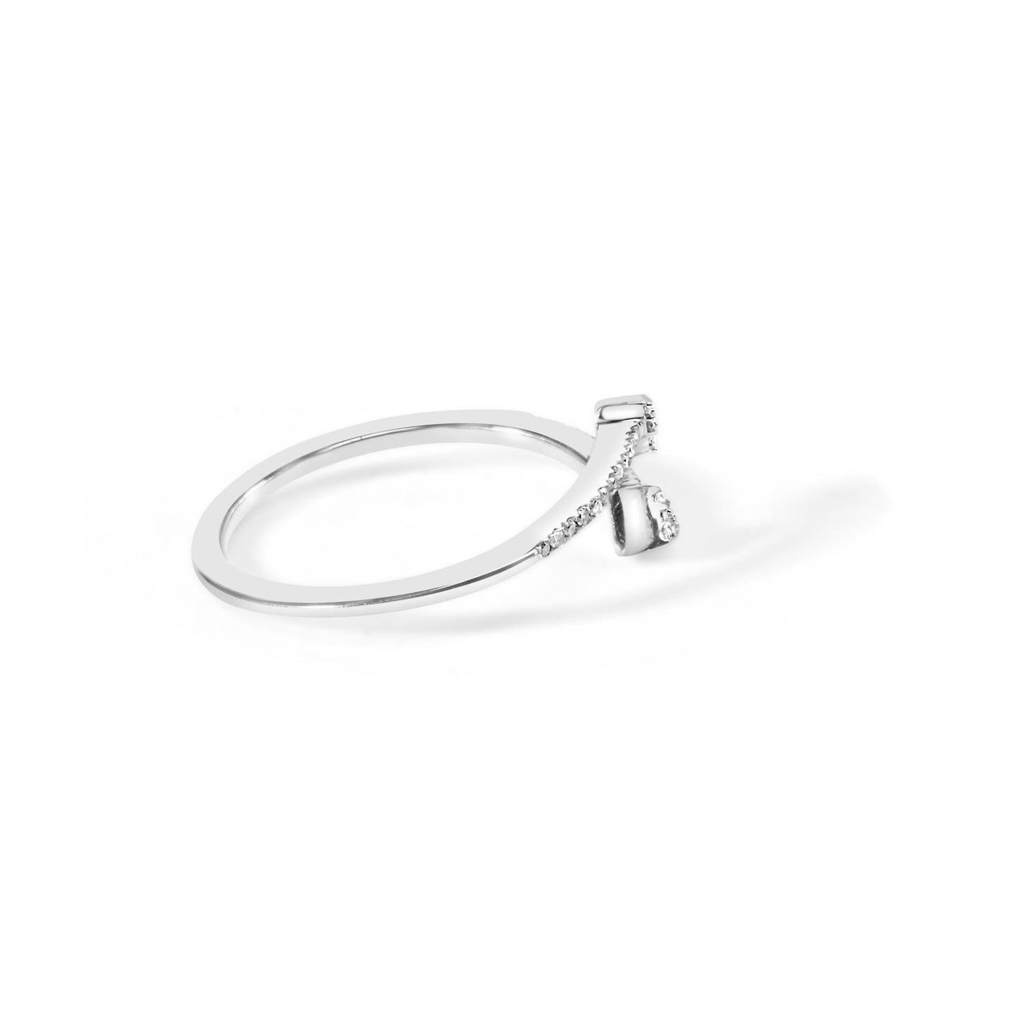 .925 Sterling Silver 1/5 Cttw Diamond Double Arrowhead Open Ring (I-J Color, I2-I3 Clarity)-1