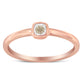 14K Rose Gold Plated .925 Sterling Silver 1/20 Carat Diamond Square Cushion-Shaped Miracle Set Petite Fashion Promise Ring (J-K Color, I1-I2 Clarity)-1