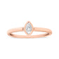 14K Rose Gold Plated .925 Sterling Silver Miracle Set Diamond Accent Pear Shape Promise Ring (J-K Color, I1-I2 Clarity)-1