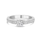 14K White Gold 1/2 Cttw Diamond Solitaire Pave Set Engagement Ring (G-H Color, VS2-SI1 Clarity) - Size 7-1