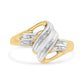 10K Yellow and White Gold 1/15 Cttw Round-Cut Diamond Bypass Ring (I2 Color, I-J Clarity)-1