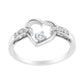 14K White Gold 1/8 Cttw Channel Set Round-Cut Diamond Heart Ring (H-I Color, SI2-I1 Clarity)-1