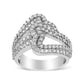 14K White Gold 1 1/2 Cttw Diamond Open Double Heart Bypass Ring Band (H-I Color, VS1-VS2 Clarity)-1