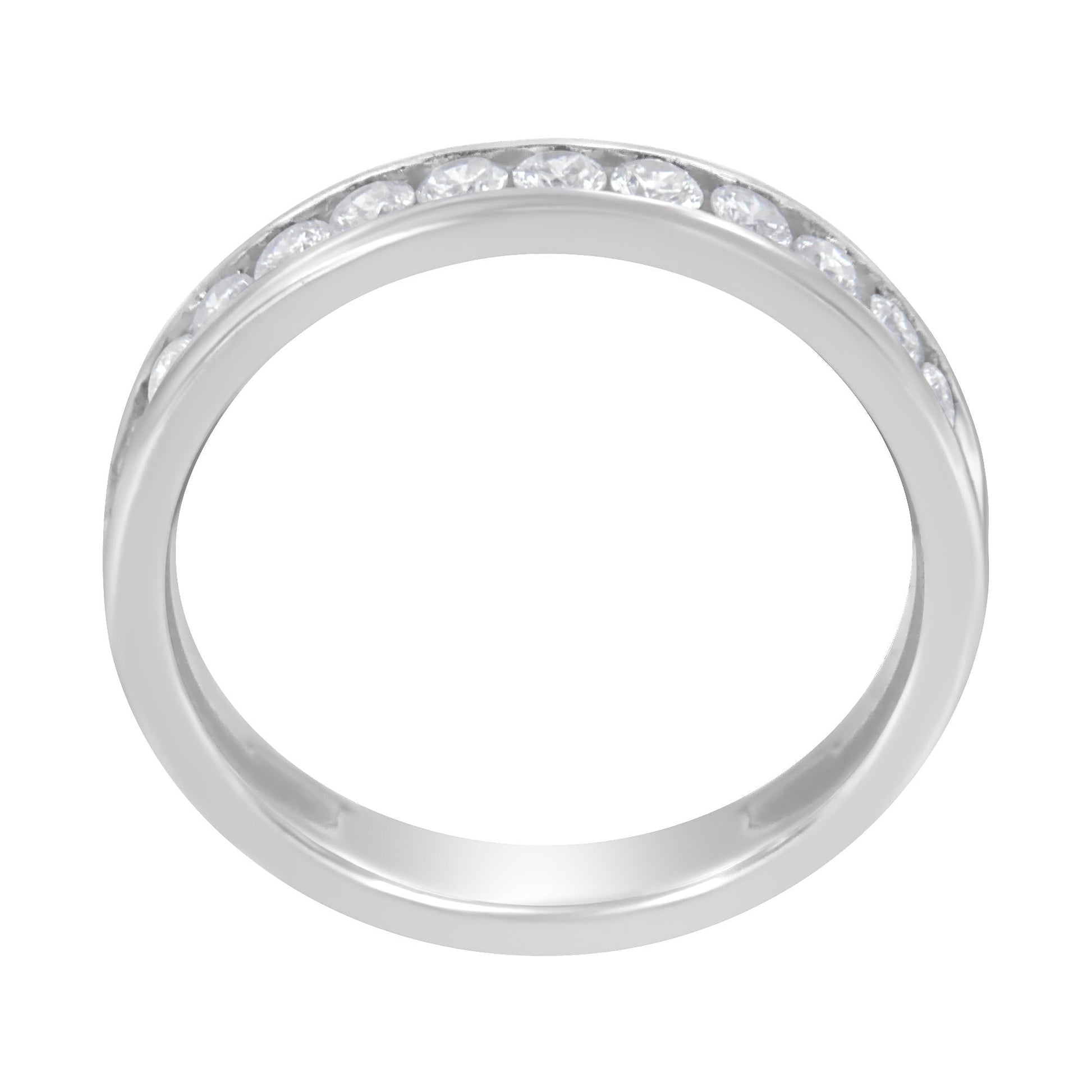 14K White Gold 1/2 cttw Diamond Band Ring (I-J Color, I2-I3 Clarity)-1