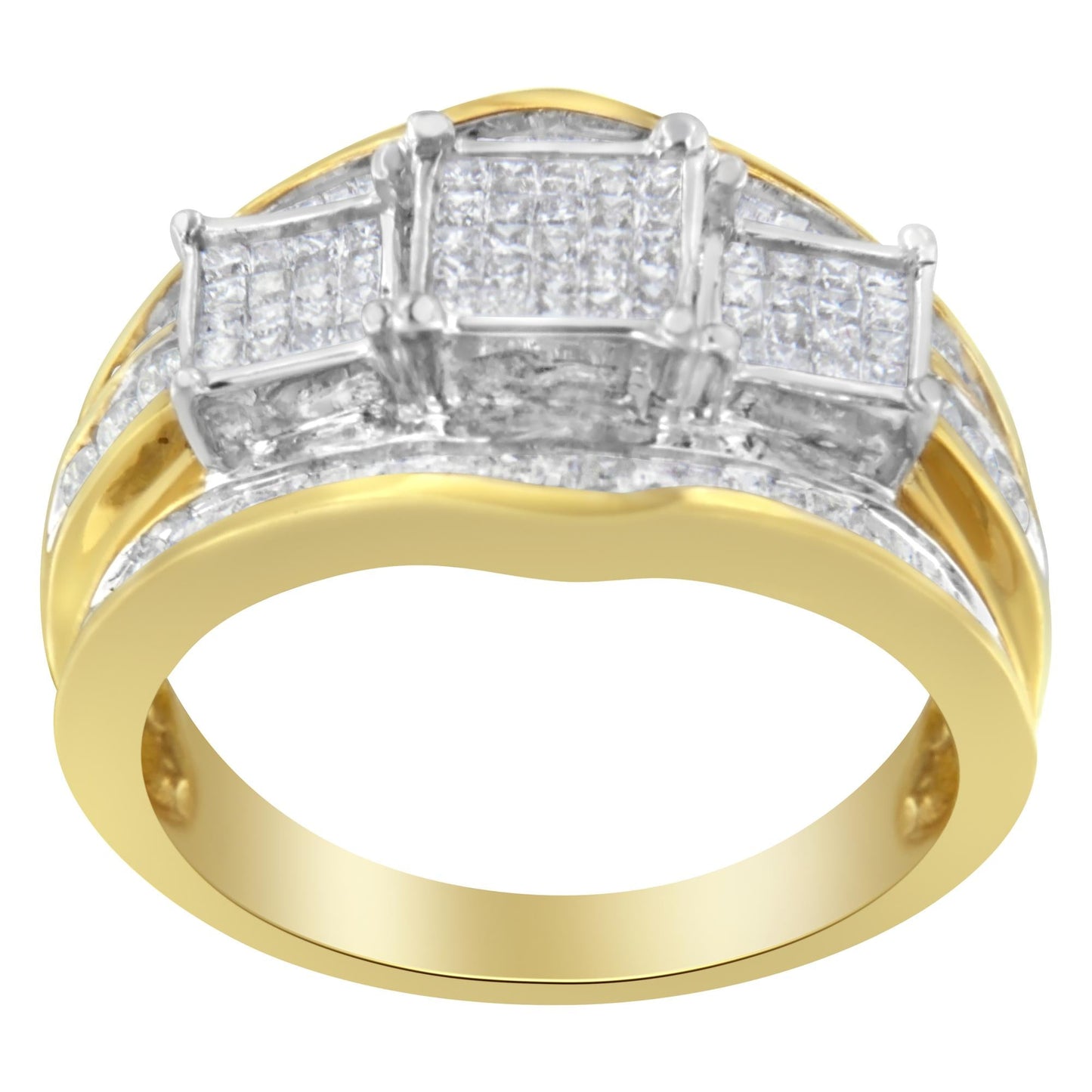 10KT Two-Toned Gold Diamond Ring (1 cttw, H-I Color, SI1-SI2 Clarity)-1