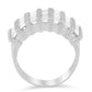 .925 Sterling Silver 1.0 Cttw Baguette Cut Diamond Vertical Channel Fluted Multi-Row Unisex Fashion Wedding Ring (H-I Color, I1-I2 Clarity)-1