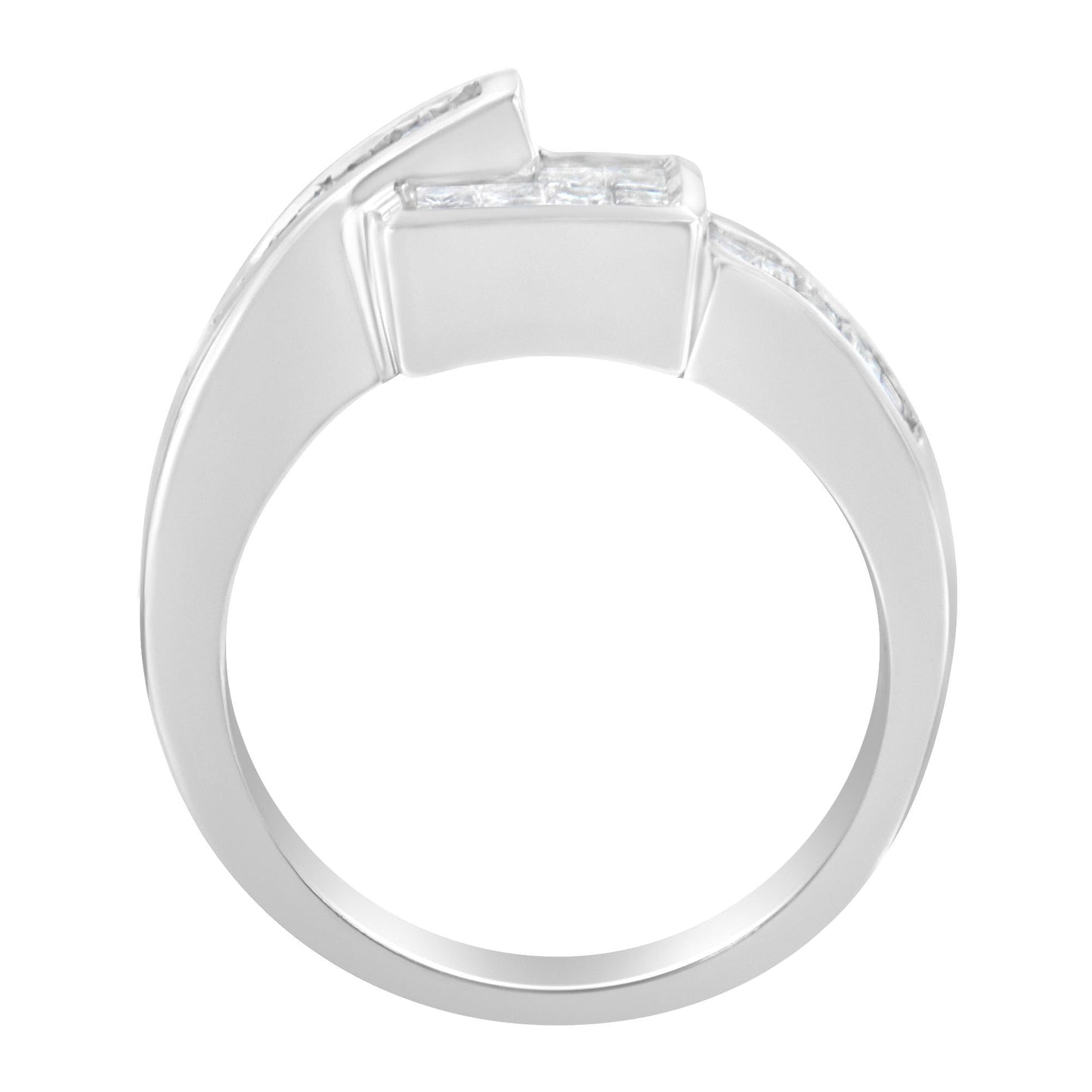 14K White Gold Princess and Baguette-cut Diamond Ring (1 1/3 Cttw, G-H Color, SI2-I1 Clarity)-1