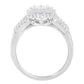 10K White Gold Diamond Cluster Ring (1 cttw, H-I Color, I1-I2 Clarity)-1