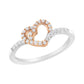 10K Two Toned Gold Diamond Heart Cocktail Ring (1/5 Cttw, H-I Color, I1-I2 Clarity)-1