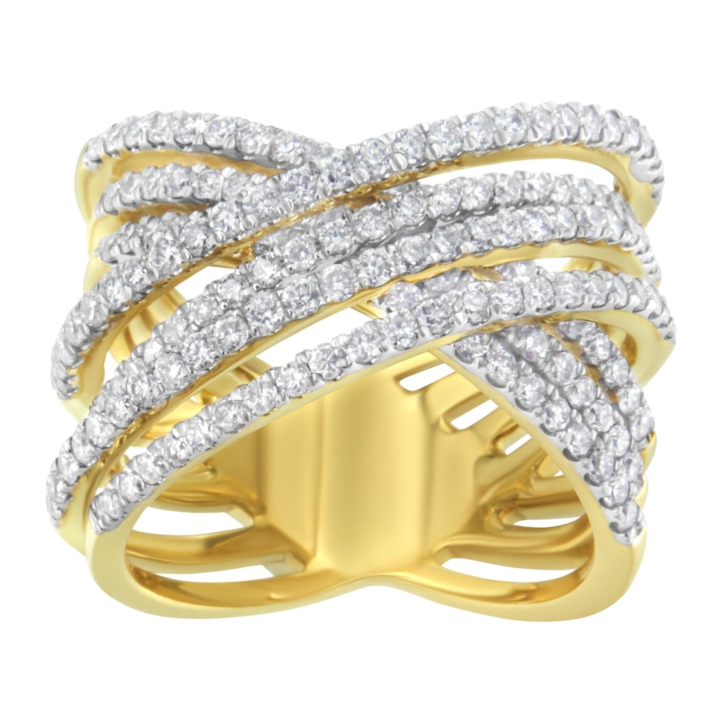 10KT Yellow Gold Diamond Bypass Ring (1 5/8 cttw, H-I Color, SI2-I1 Clarity)-1