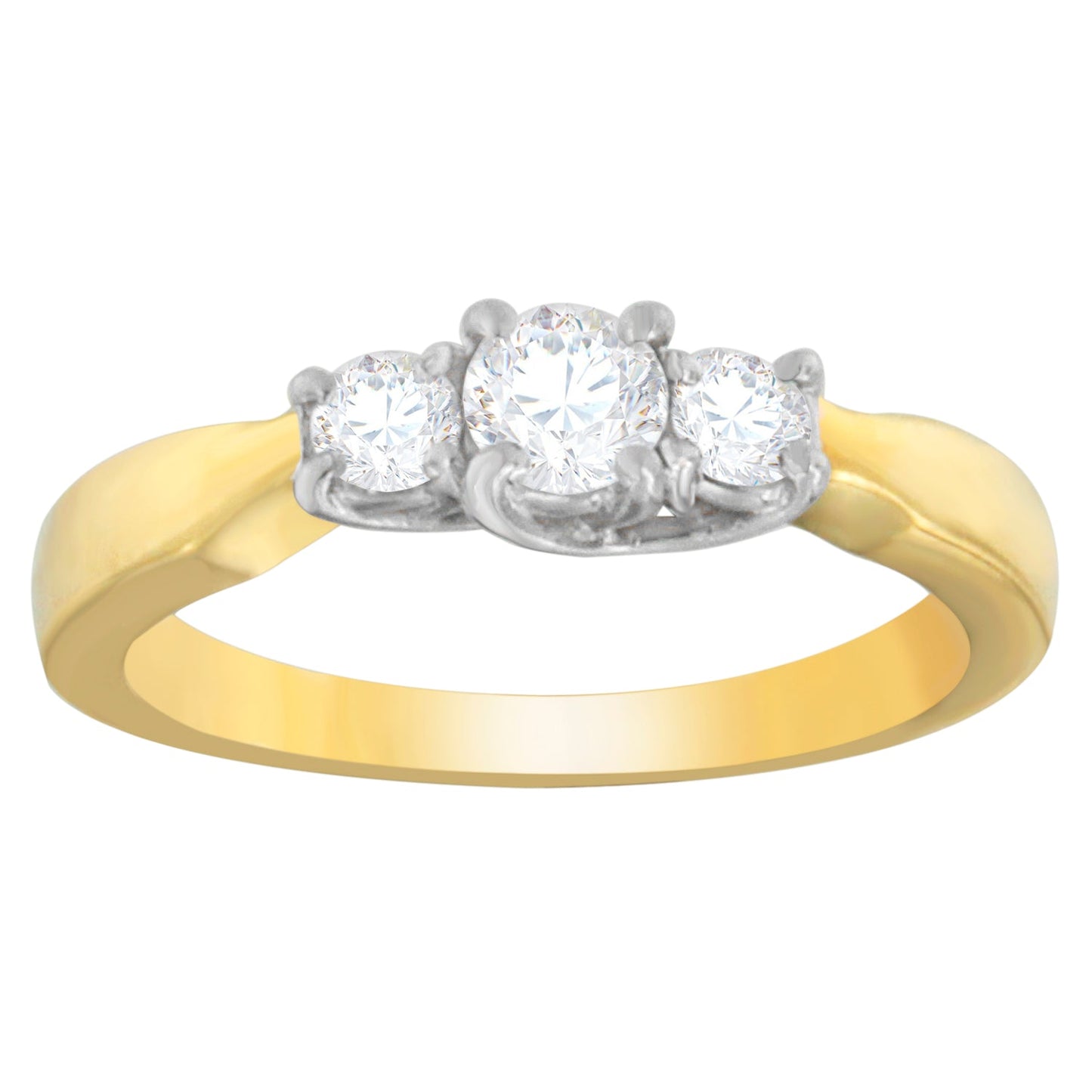 14K Two-Toned Gold 1/2 CTTW Round-cut Diamond Ring (G-H, SI1-SI2)-1