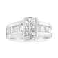 14K White Gold 2 3/4 Cttw Invisible-Set Princess and Channel-Set Baguette Diamond Step Up Cocktail Ring (G-H Color, SI1-SI2 Clarity)-1