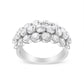 10K White Gold 2 1/2 Cttw Round Natural Diamond 3 Row Band Ring (I-J Color, I1-I2 Clarity)-1