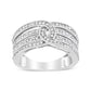 .925 Sterling Silver 1/2 Cttw Diamond Multi-Row Bypass Band Ring (I-J Color, I3 Clarity)-1