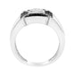 .925 Sterling Silver 3/8 Cttw Composite Enhanced Black and White Diamond Men's Band Ring (H-I, I2-I3)-1