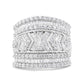 .925 Sterling Silver 2.0 Cttw Diamond Edge Multi-Row Ring Band ( J-K Color, I3 Clarity)-1