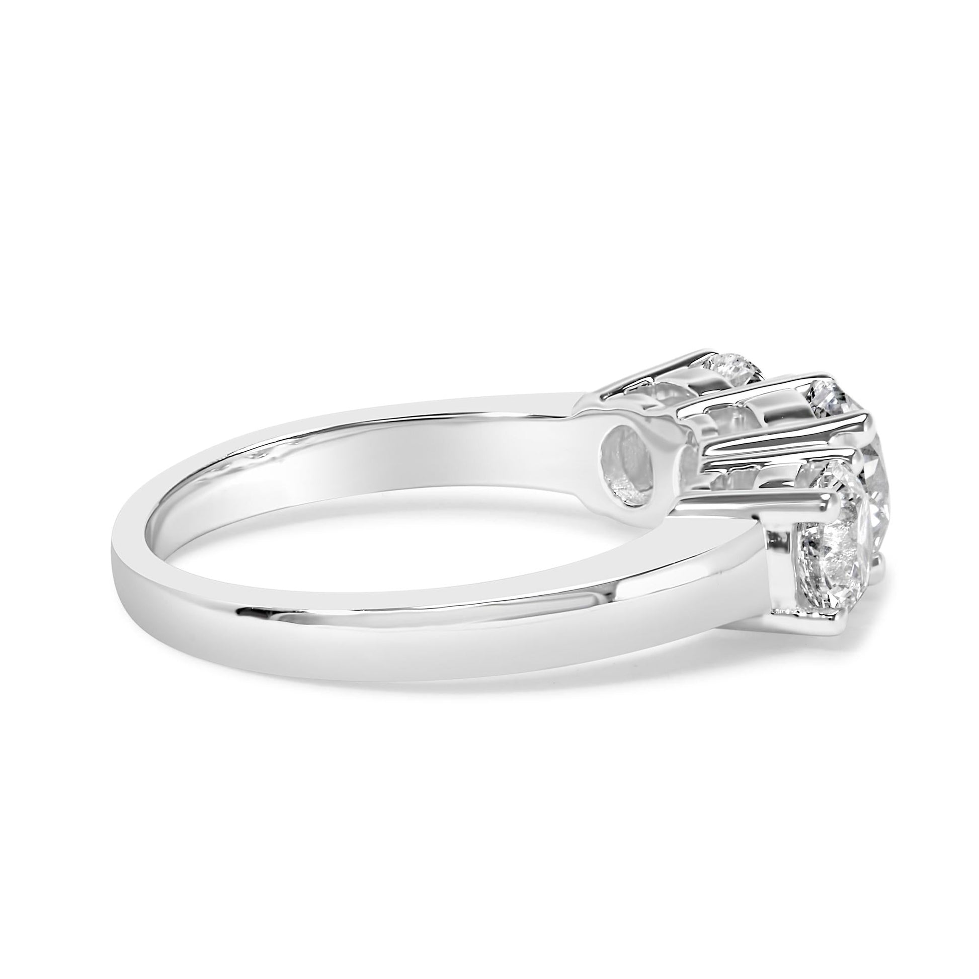 14K White Gold 2.00 Cttw Lab Grown Diamond 3 Stone Ring Band (F-G Color, VS1-VS2 Clarity)-2