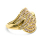 10K Yellow Gold 2.0 Cttw Channel Set Diamond Cocktail Swirl Band Ring (K-L Color, I1-I2 Clarity)